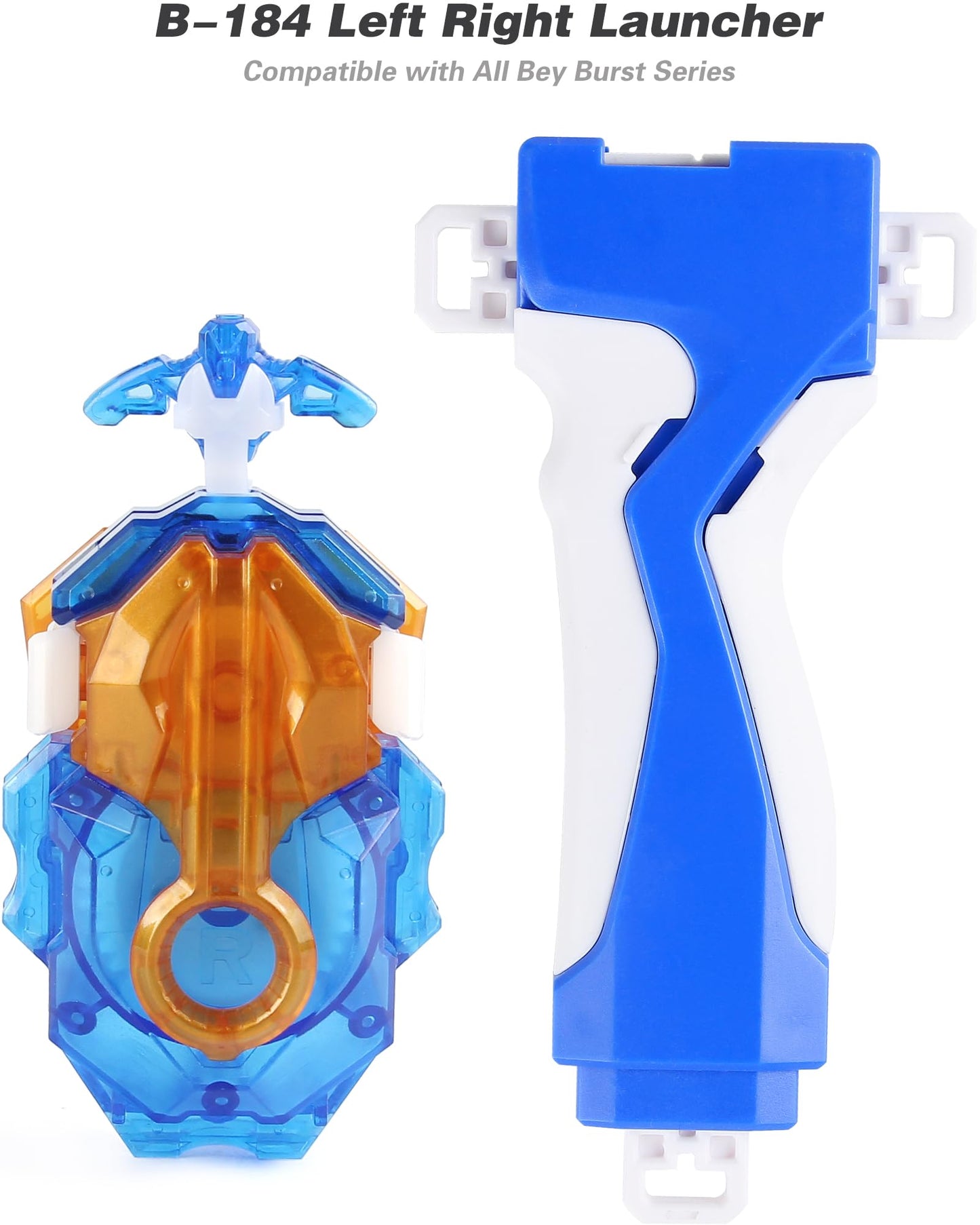 Bey Battling Tops Bay cutting edge Launcher and Grip Power Custom BeyLauncher LR Left Right Spin DB Layer System Compatible with All Bey Burst Series (Blue)