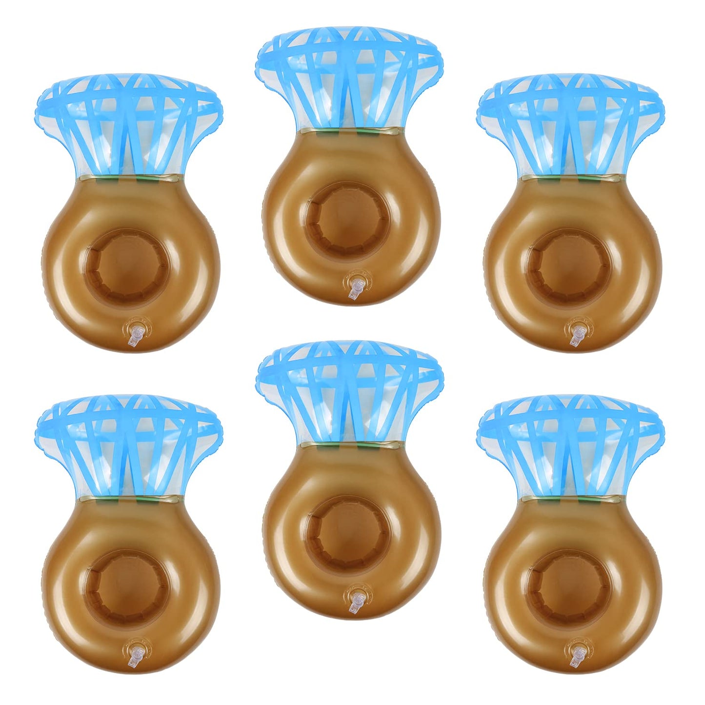 6 Pack Ring Inflatable Drink Holder, Liyde Drink Floaties Floating Drink Holder For Swimming Pool Drink Holder For Pool Party Bachelorette Party Float Decorations Pool Accessories For Adults