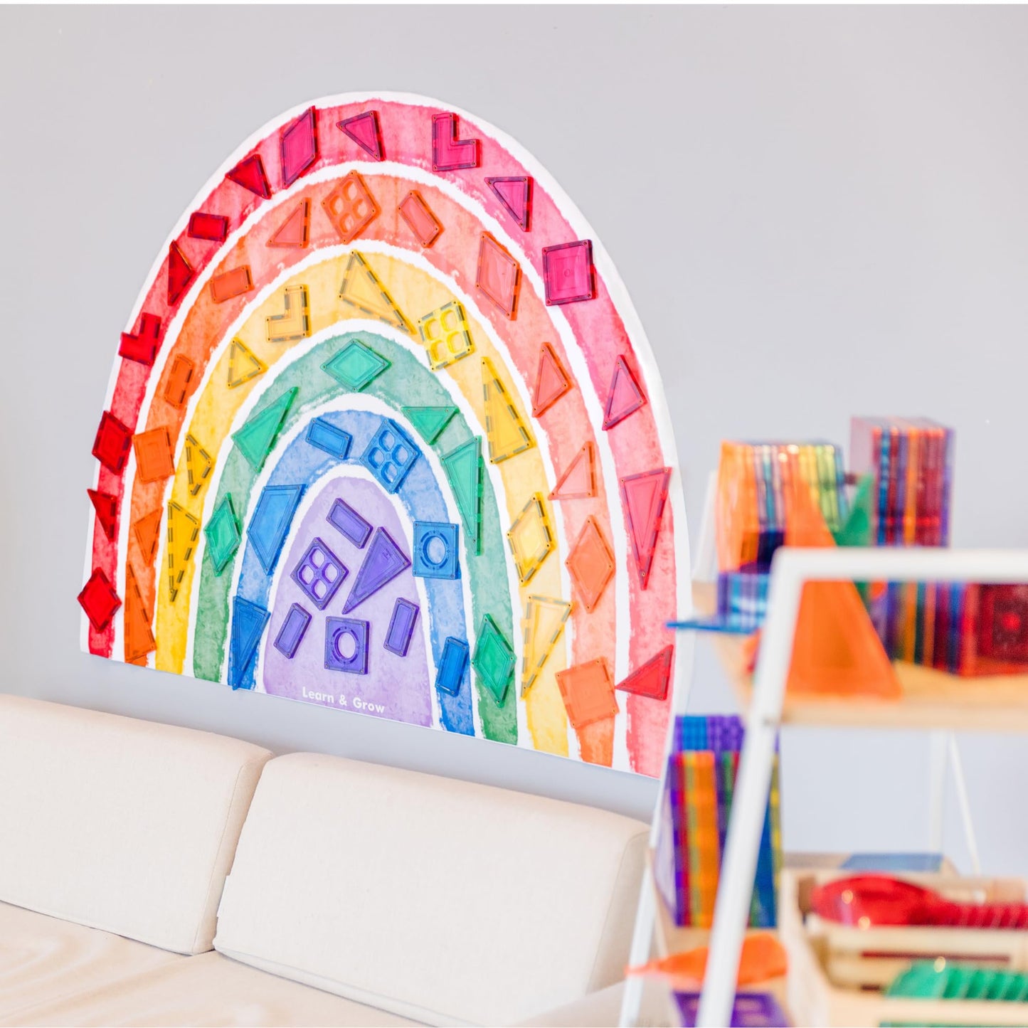 Learn & Grow Magnetic Tile Wall Decal, Magnetic Multifunctional Wall Decal, Self Adhesive Whiteboard Board Magnetic Wall Board S