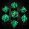 UDIXI Malachite Stone Dice Set D&D 7PCS Gemstone Dice Polyhedral DND Dice with Gift Case for Dungeons and Dragons Role Playing G
