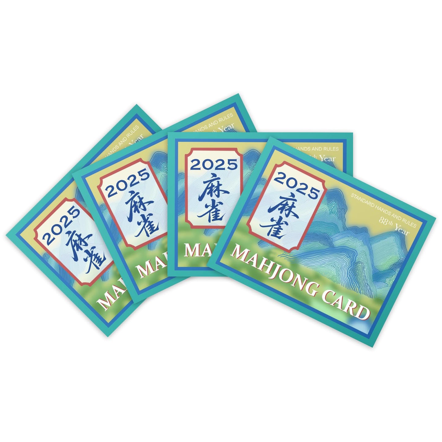 RBFSAH Mahjong Cards 2025 Large Print Set 4PCS American Majong Card Official