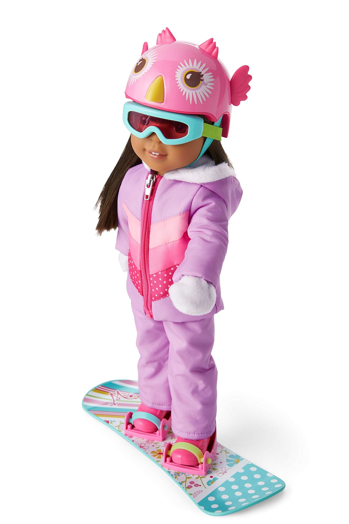 American Girl Welliewishers 14.5-Inch Doll Frosty Fun Snowboard Playset With Owl-Face Helmet And Goggles, For Ages 4+