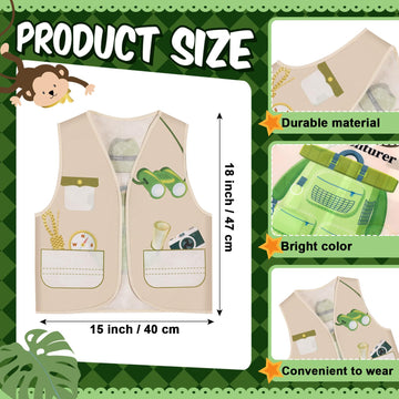 Panitay 12 Pcs Kids Community Helper Dress Up Vest, Boy & Girl Career Cosplay Party Costume For Toddlers Occupation Role Play(Ex