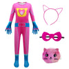 YODISON Superhero Costumes Jumpsuit With Accessories For Halloween Birthday Party Cosplay for Super fans(110cm/4-5T) ROSE