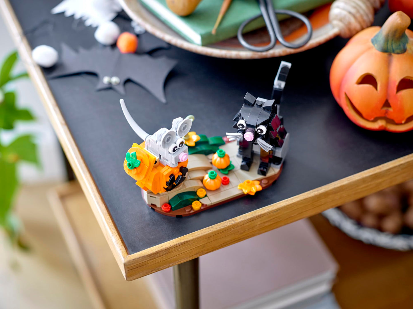 Lego Halloween Cat & Mouse 40570 Building Kit, Whimsical Halloween Décor With Adorable Cat, Mouse, And Pumpkin Toys, Halloween Toy