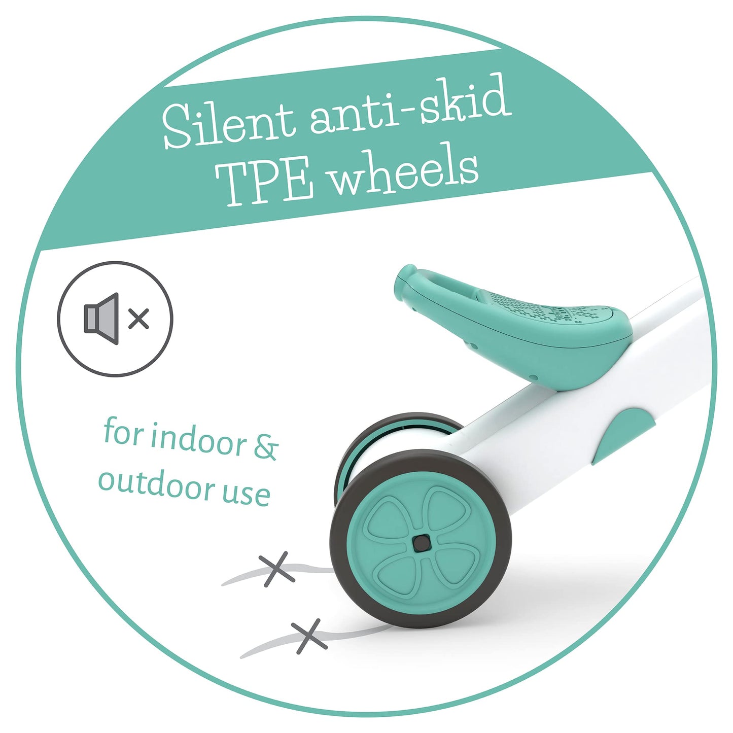 Chillafish Bunzi Gradual Balance Bike And Tricycle, 2-In-1 Ride On Toy For 1-3 Years Old, Silent Non-Marking Wheels, Mint, Large