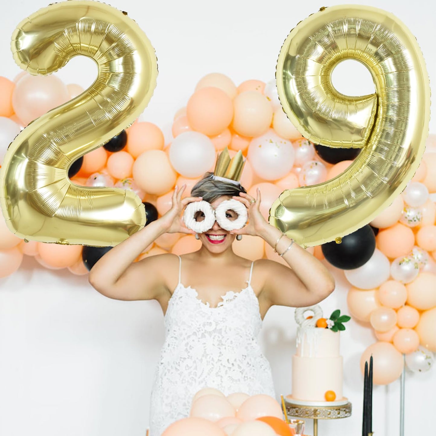 Toniful 40 Inch Light Gold Large Numbers Balloon 0-9 Birthday Party Decorations,Foil Mylar Big Number 9 Balloon Digital 9 For Bi