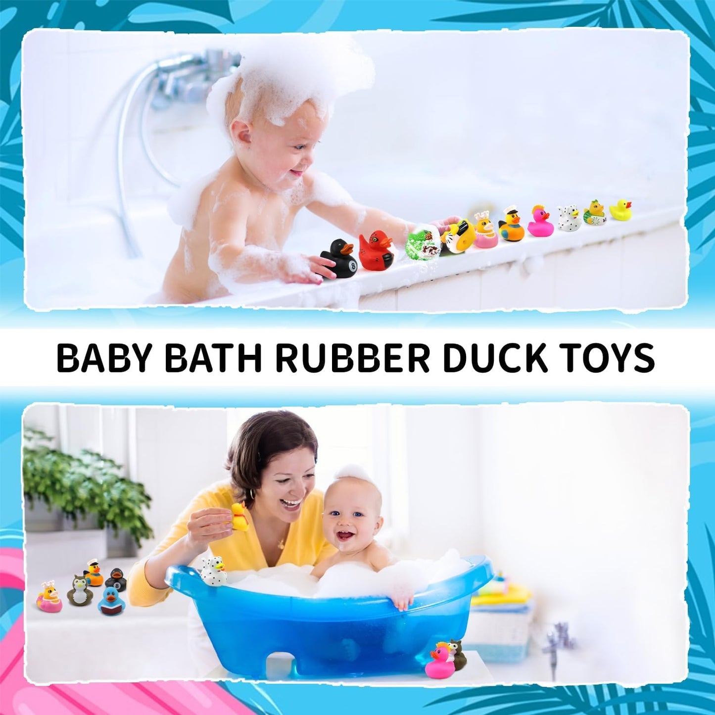 Fudragtn 24 Pcs Rubber Ducks For Jeep Ducking, 2.75 Inch Assorted Floater Jeep Ducks For Ducking For Kids, Baby Rubber Ducks In