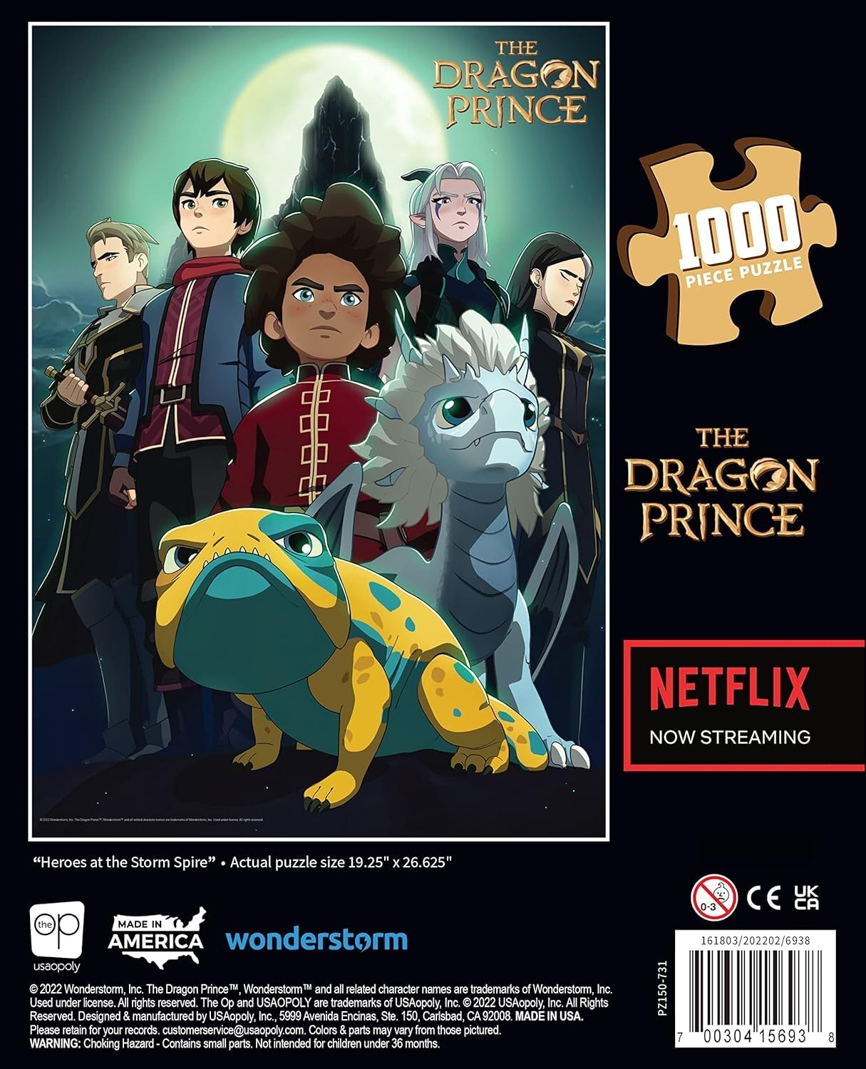 The Dragon Prince Heroes At The Storm Spire'' 1000 Piece Jigsaw Puzzle | Artwork Featuring Ezran, Azymondias, And Other Characte