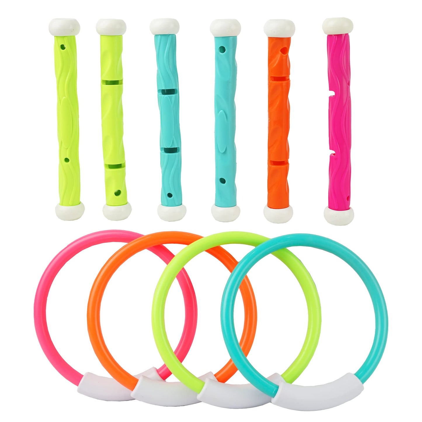 Bellochiddo Pool Diving Toys - Underwater Swimming Pool Toys For Kids Ages 4-8 - Training Pool Diving Rings And Diving Sticks Gi
