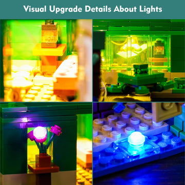 Vonado Led Light Kit Compatible With Lego Minecraft The Turtle Beach House 21254 (Lights Only, No Models) Creative Lighting Set Accessories Compatible With Lego 21254 Building Set