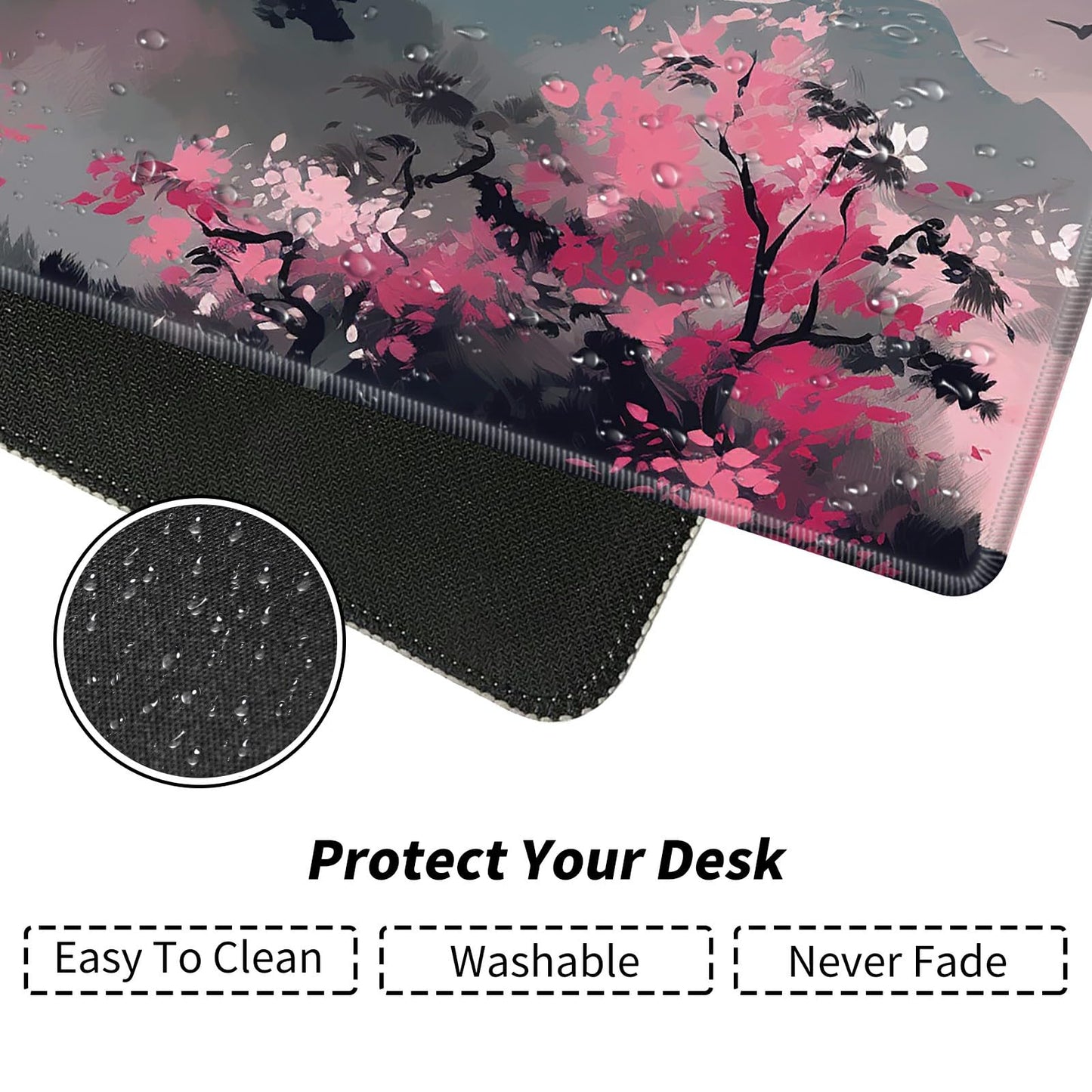 Mountains With Pink Flowers For Mtg & Tcg Playmat Mouse Pad,Bfdhgqzc 24'' X 14'' Game Mat For Mtg/Rpg/Ccg Trading Card Game Play