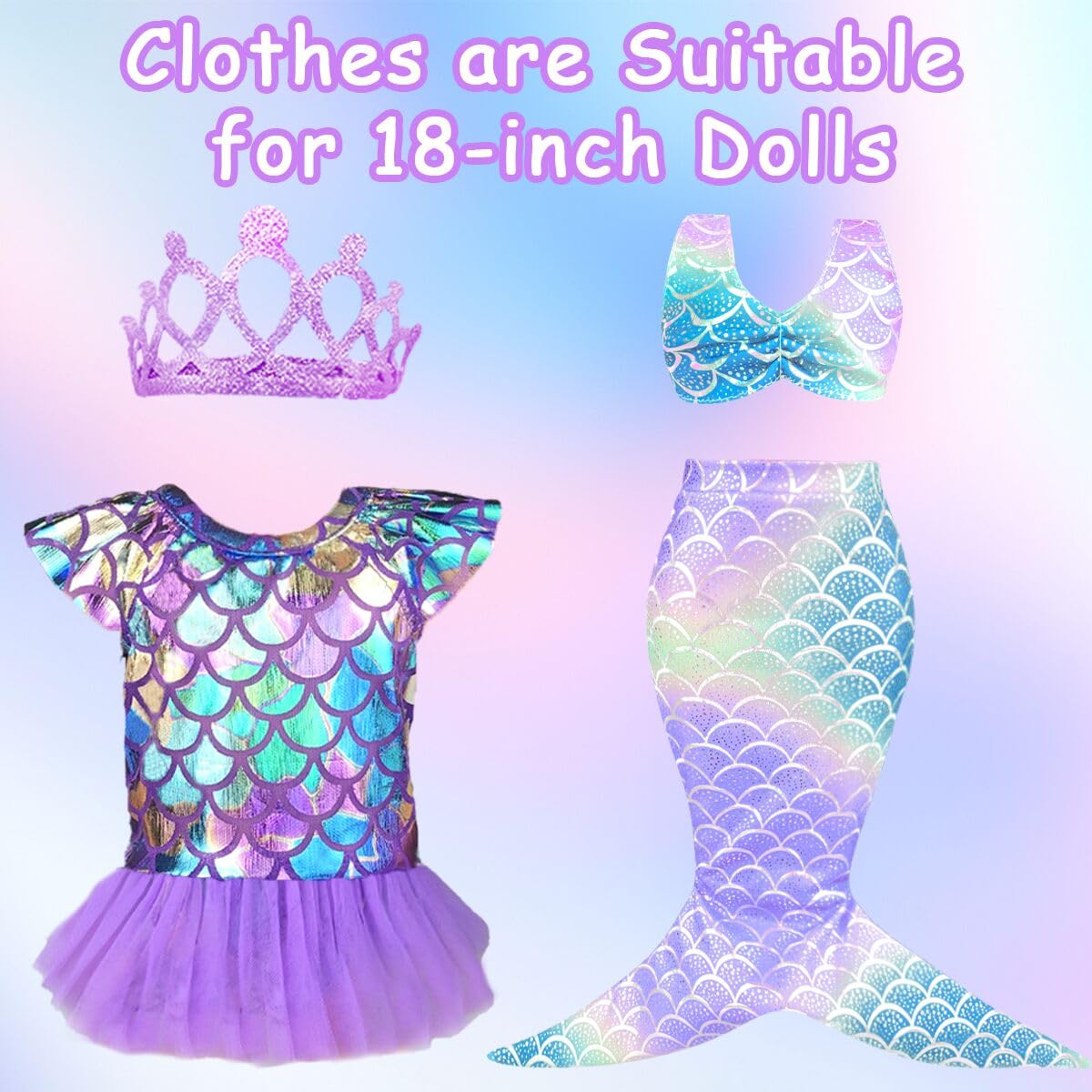 Vlusso 18 Inch Girl Doll Accessories Case Luggage Travel Play Set With Doll Clothes Camera Travel Pillow Bag Dress Glasses Doll Stuff Fit 18 Inch Doll Christmas Birthday Gift