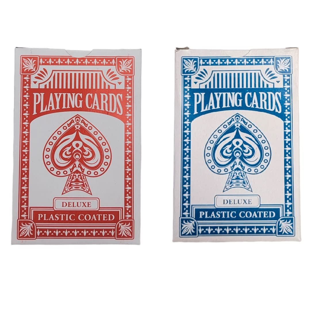 Zugar Land Economy Playing Cards - 2 Decks (Red And Blue Decks) 2.3/8 Inches By 3.3/8 Inches (55Mm X 86Mm) Plastic Coated. Great For Poker, Blackjack, Bridge And More. (2 Decks)