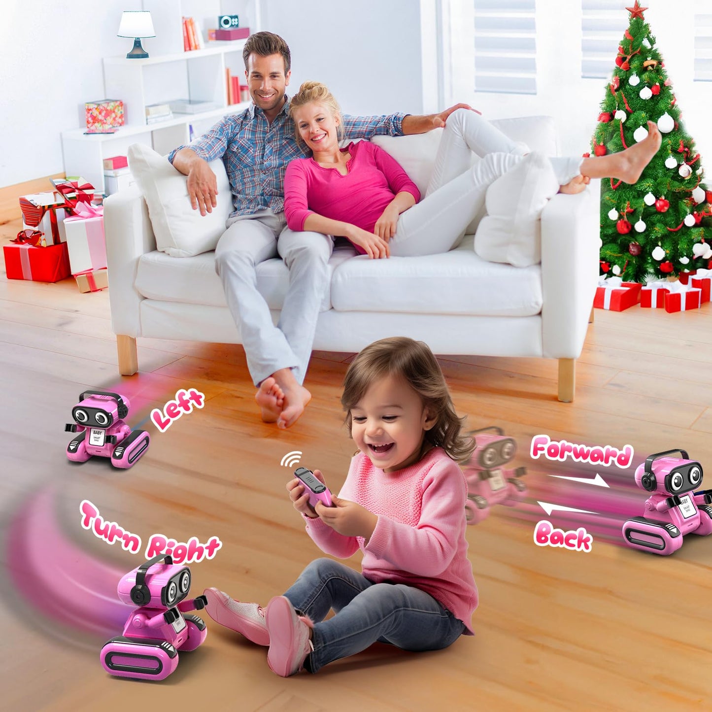 beefunni Smart Robot Toys for Girls 4-10,with LED Eyes, Auto-Demo, Rechargeable,Recording, Music -Perfect Christmas Birthday Gif