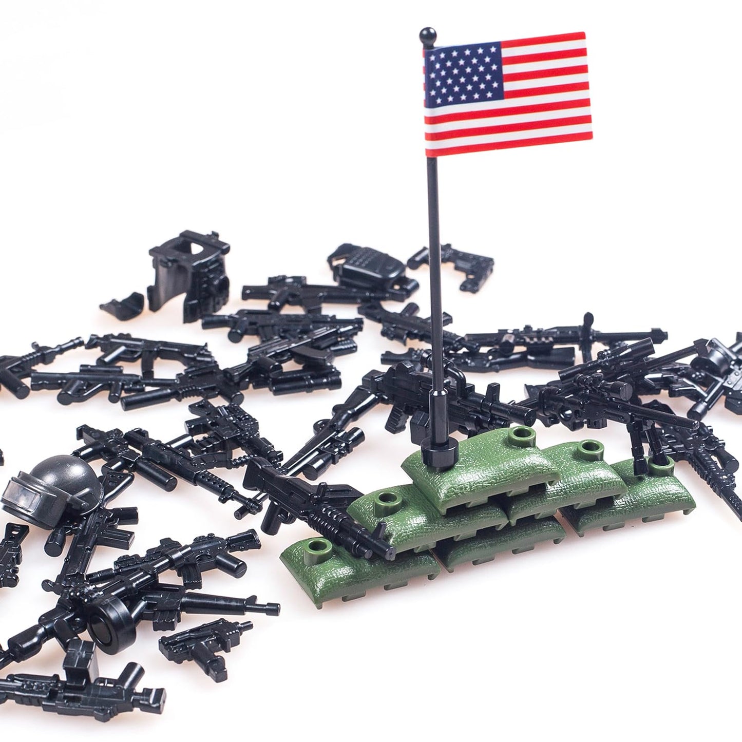 VICVIK Pack Military Toy Accessories U.S. Second Edition Include 50+ Pieces for Army Equipment Gear Sets Pieces Compatible with Mini Figure of Major Brand