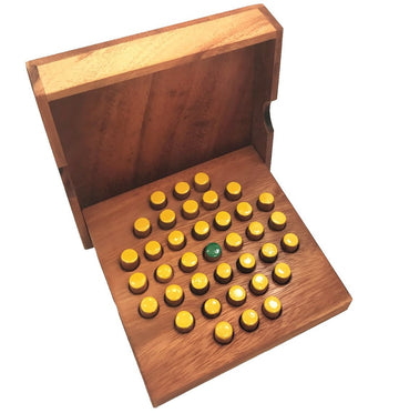 Solitaire Hexagon 37 Pegs - Strategy Wooden Game