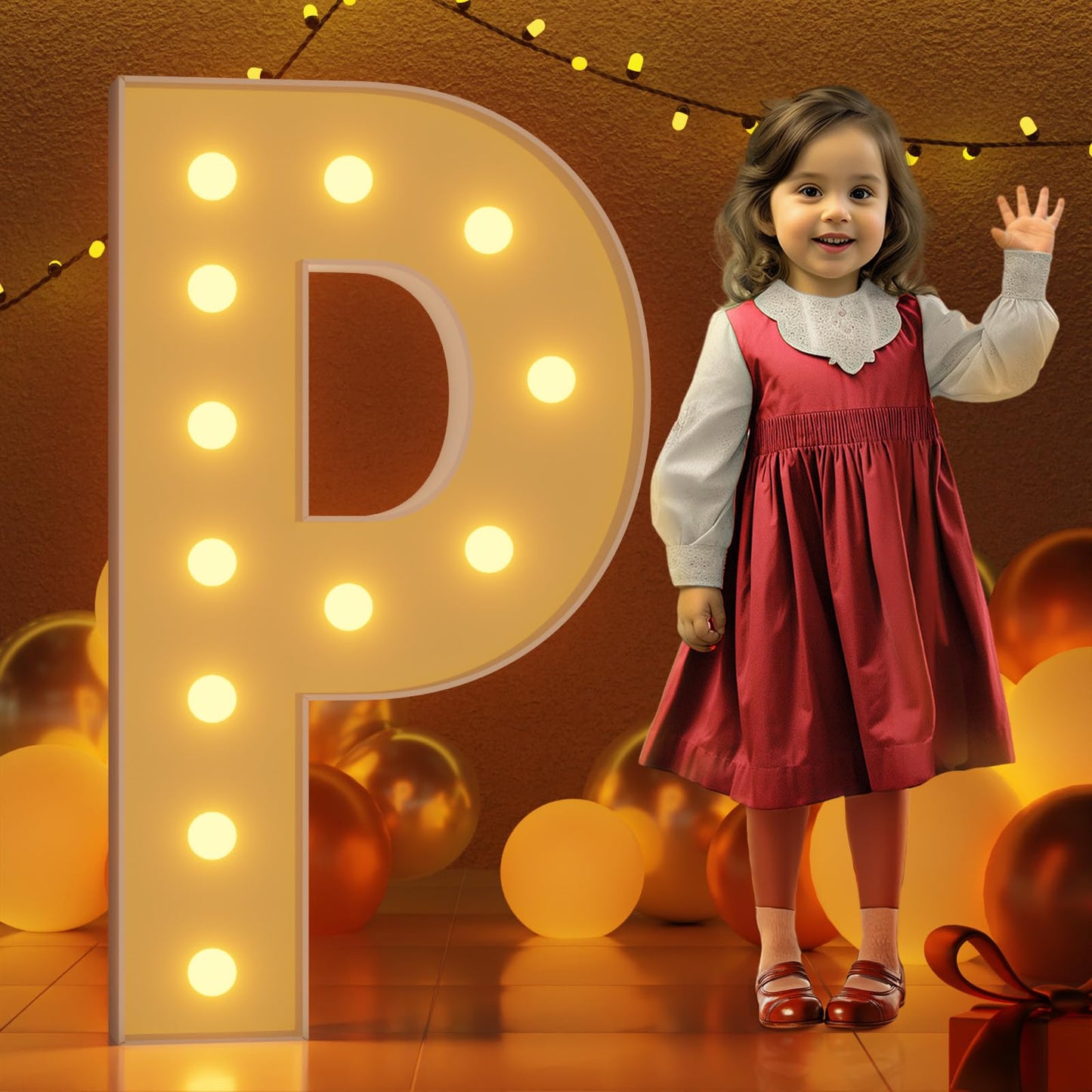 Imprsv 4Ft Marquee Light Up Letters P, Large Light Up Letters For Baby Shower Anniversary Weeding Room Decor, Big Letters For Pa