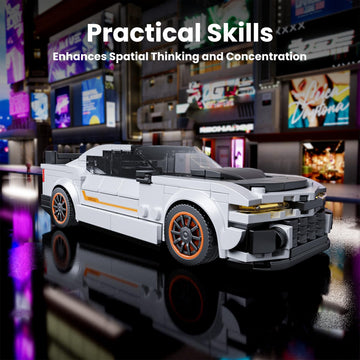 Mould King Zl1 Classic Sports Car Building Kits, Moc Racing Car Toys Model, Vehicle Blocks Set Suitable For Boys To Build, House