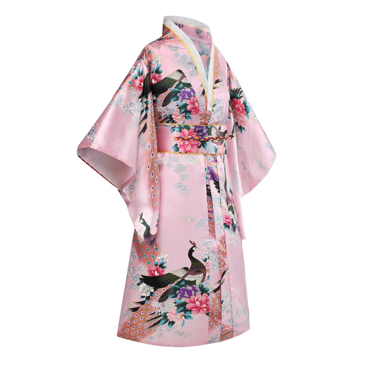 Cutey May Japanese Traditional Dress For Girls Costume Kimono For Kids Set (Pink, 8-9Years(140Cm))
