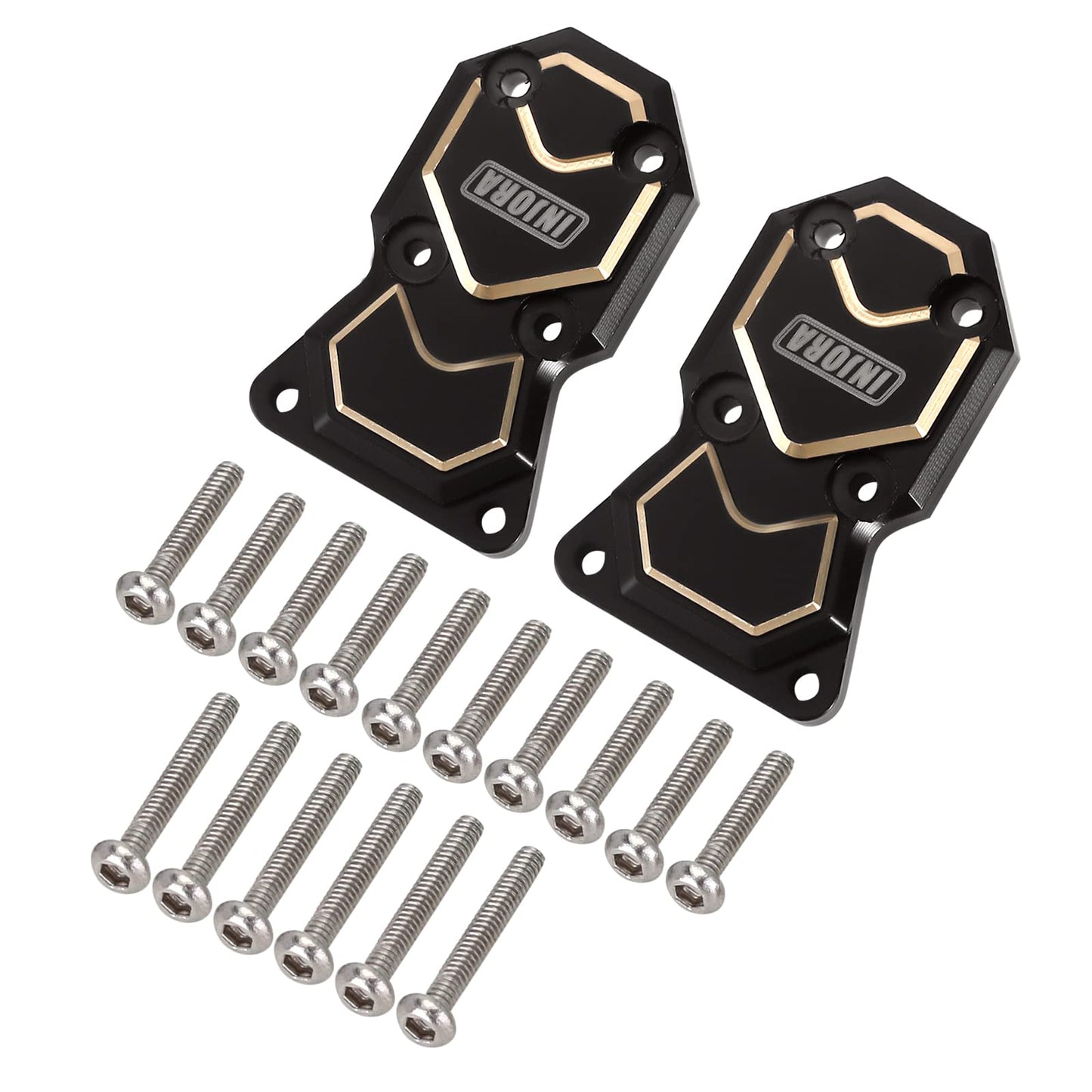 INJORA Brass Diff Cover for Front and Rear Axles Black Coating Finish Diff Cover for Axial SCX24 Bronco Deadbolt C10 JLU Gladiat