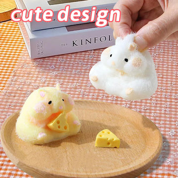 2pcs Squishy Hamster Soft Hamster Stress Relief Toys Fidget Squezze Toys Hamster for Kids & mature-themed Squishies Squeeze Toys for Children Christmas Party Favor Gift