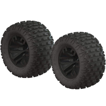 ARRMA 1/10 dBoots Fortress MT 2.2/3.0 Pre-Mounted Tires, 14mm Hex, Black (2), ARAC9632