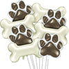 8 Pieces Dog Balloons For Birthday Party Decorations Include 4 Foil Dog Bone Shaped Balloons And 4 Helium Paw Print Balloons For Pet Dog Puppy Party Supplies Baby Shower
