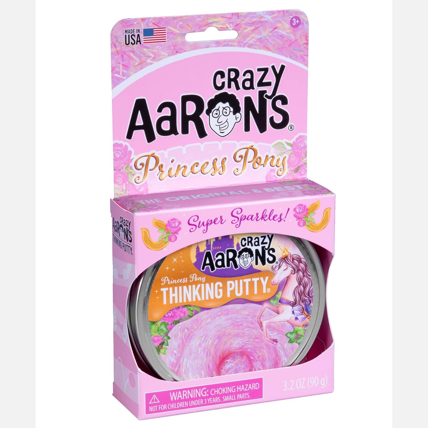 Crazy Aaron'S Thinking Putty Princess Pony - 4' Pink Sparkle Putty 2021 Trendsetter Edition (3.2 Ounces) - Non-Toxic, Never Dries Out