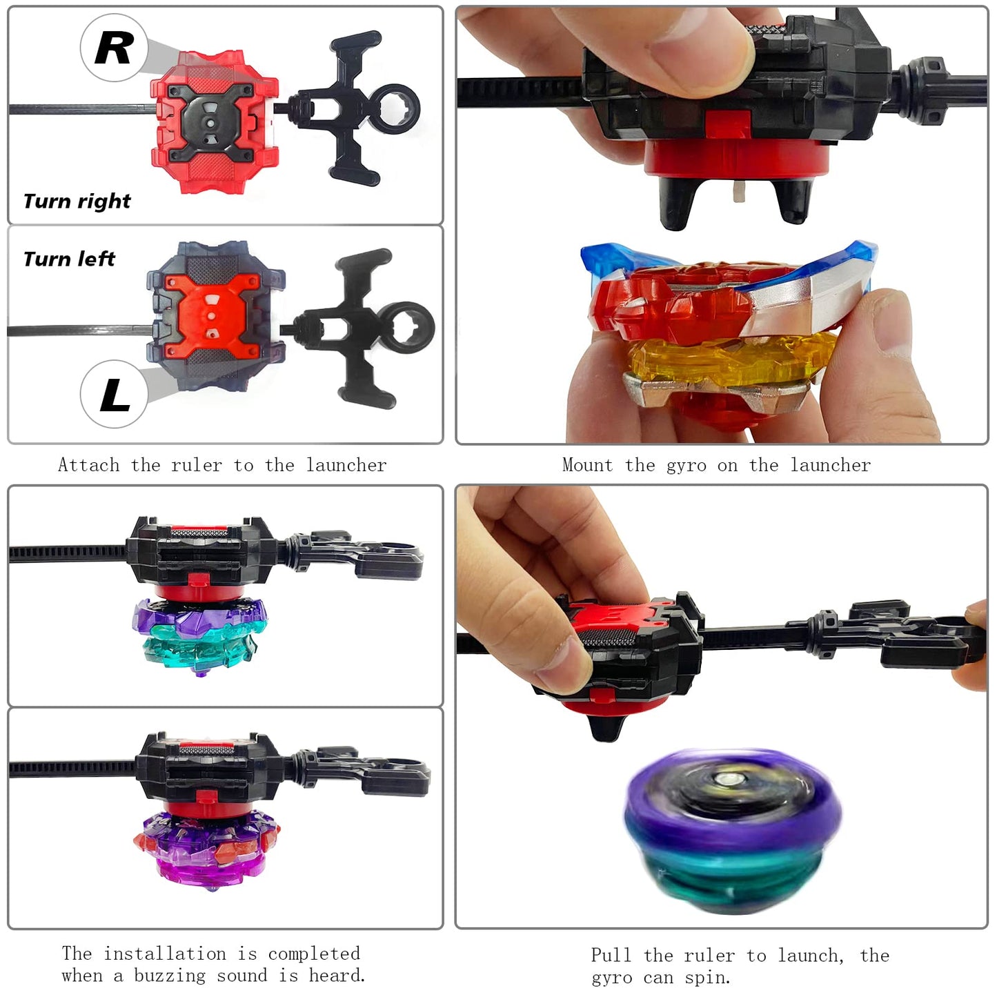 Elfnico Bey Battling Top Burst Gyro Toy Set 12 Spinning Tops 4 Launchers Combat Battling Game With Portable Storage Box Gift For