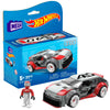 Mega Hot Wheels Building Toy Race Car Playset, Audi Rs 6 Gto Concept With 77 Pieces, 1 Micro Action Figure Driver, Grey, Kids Age 5+ Years
