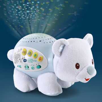 VTech Baby Lil' Critters Soothing Starlight Polar Bear Projector, Small, White, Model 80-506900, Plastic Nursery Decor