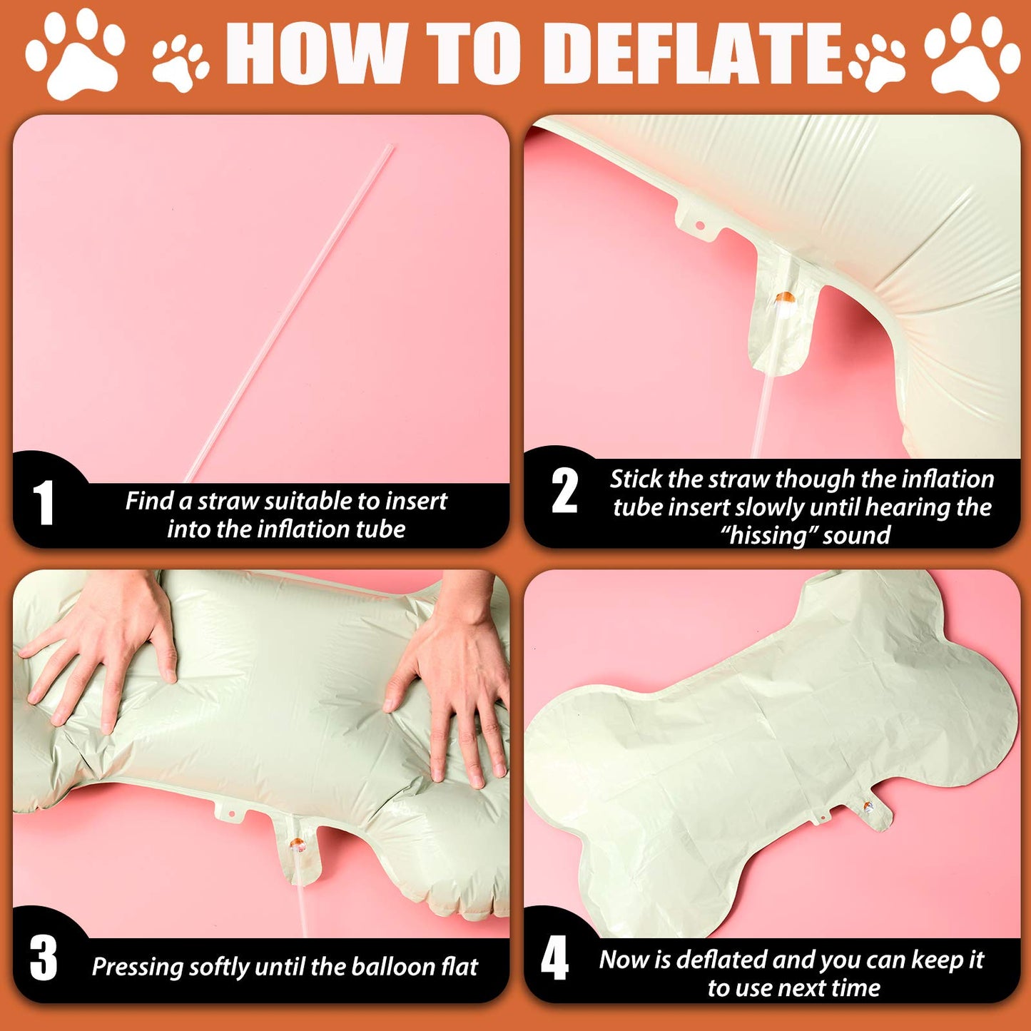 8 Pieces Dog Balloons For Birthday Party Decorations Include 4 Foil Dog Bone Shaped Balloons And 4 Helium Paw Print Balloons For Pet Dog Puppy Party Supplies Baby Shower