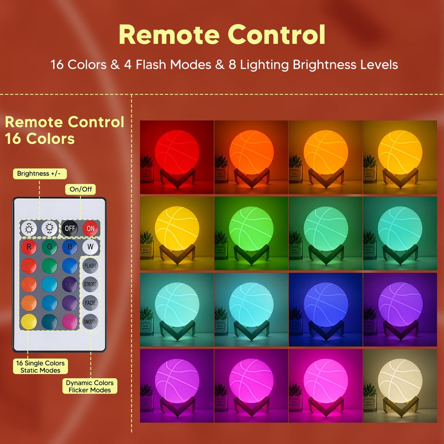 Minleway Paint Your Own Basketball Lamp Kit,16 Colors 5.9 Inch DIY 3D Basketball Night Light,Arts and Crafts for Kids Ages 4-12,