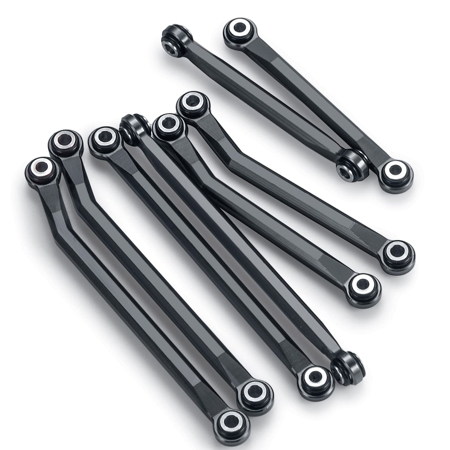 RCLIONS Higher Extra Clearance Links Set Linkage for TRX4M Upgrades 1/18th RC Crawler Car Parts (Black)