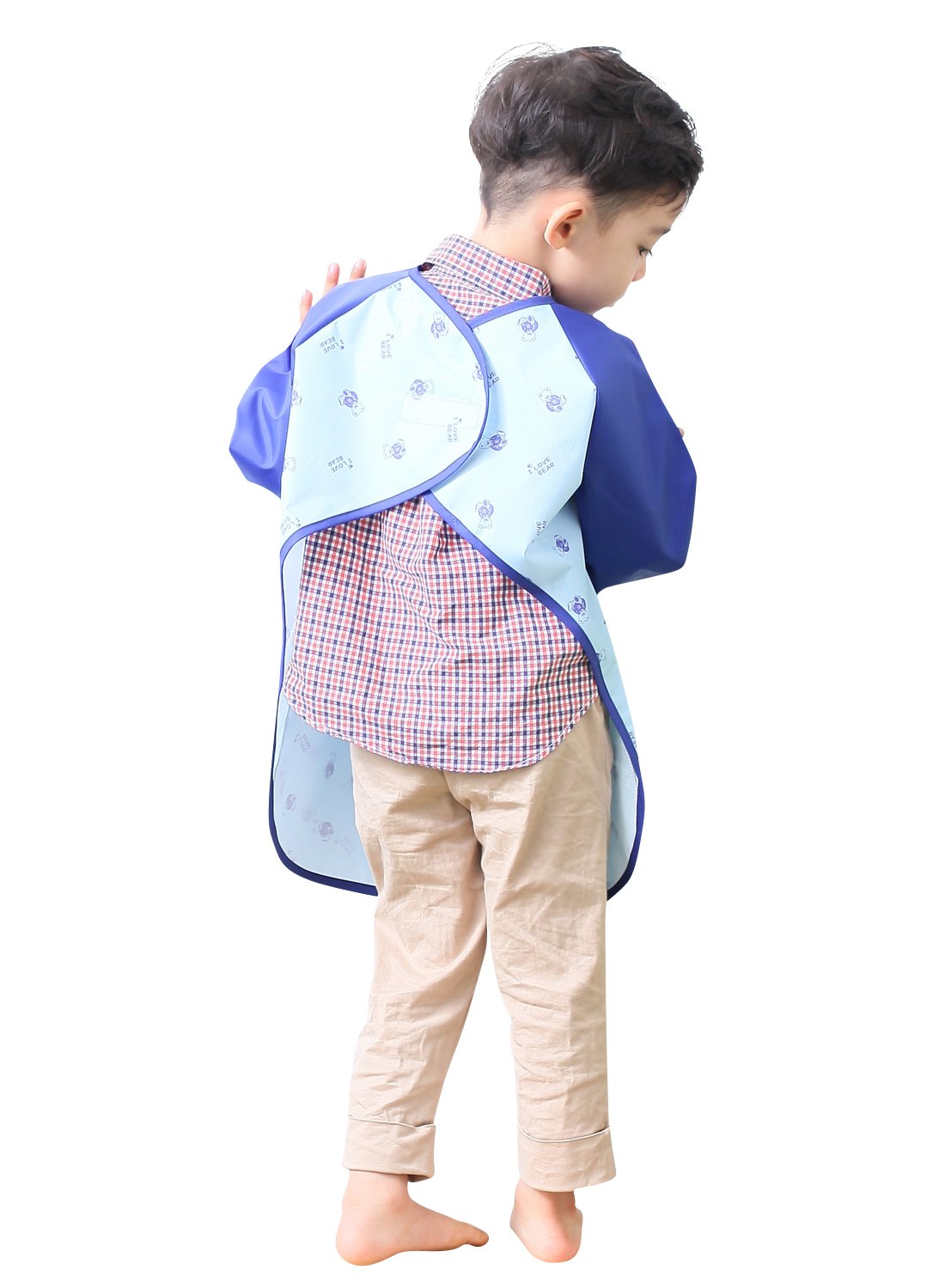Plie Waterproof Kids Art Smocks 37 Colors (Age 1-10, S-Xxl Size), Blue Bear (09-S)