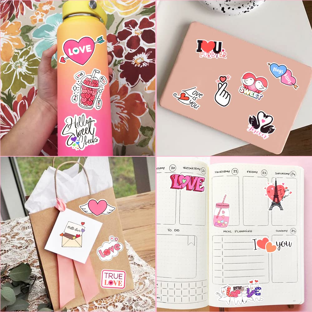 Sushi Valentine Stickers For Kids Adults Love Stickers For Scrapbooking Valentines Day Stickers Waterproof Stickers Bulk(50Pcs)