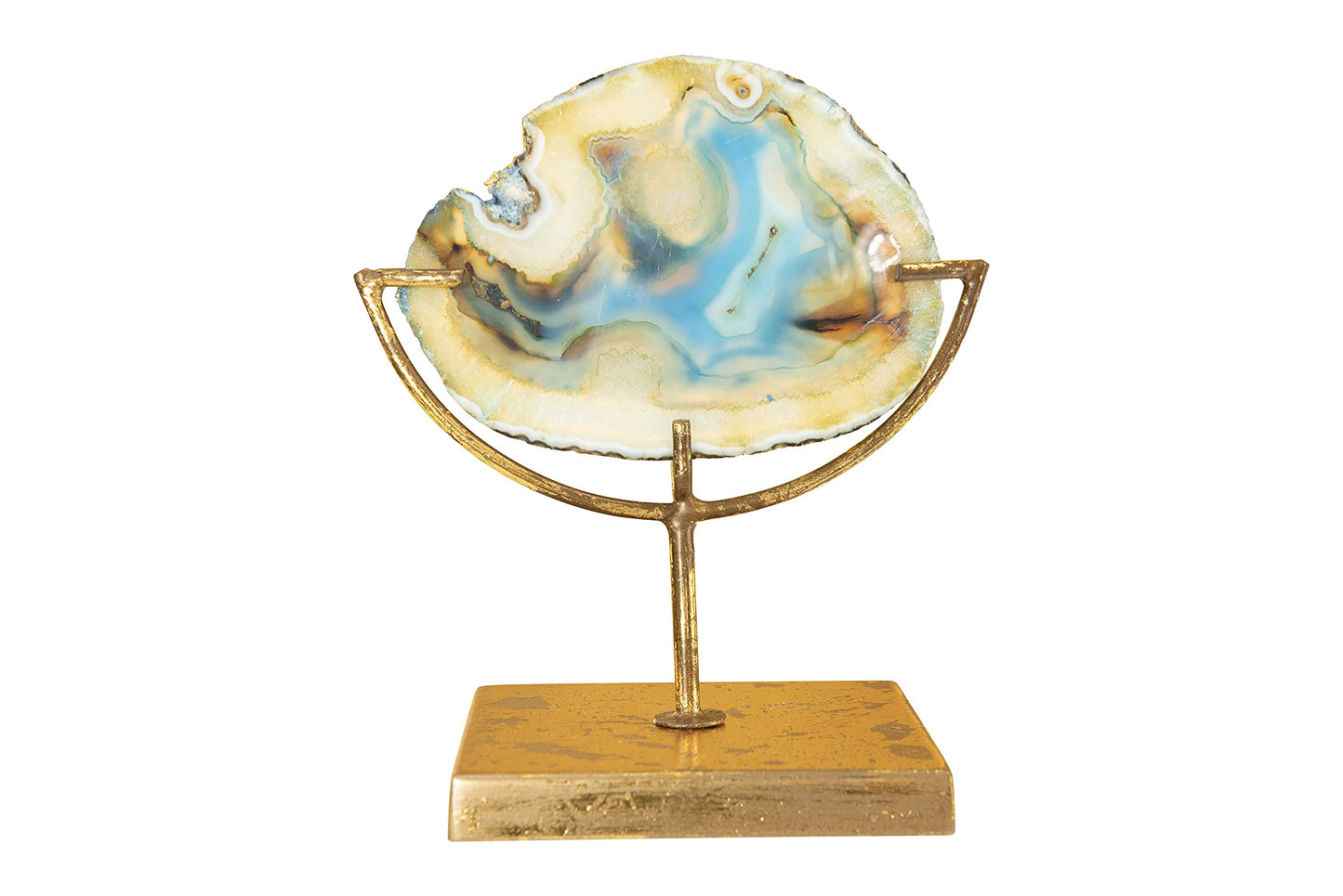 Decorative Agate Stone Slice On Metal Stand