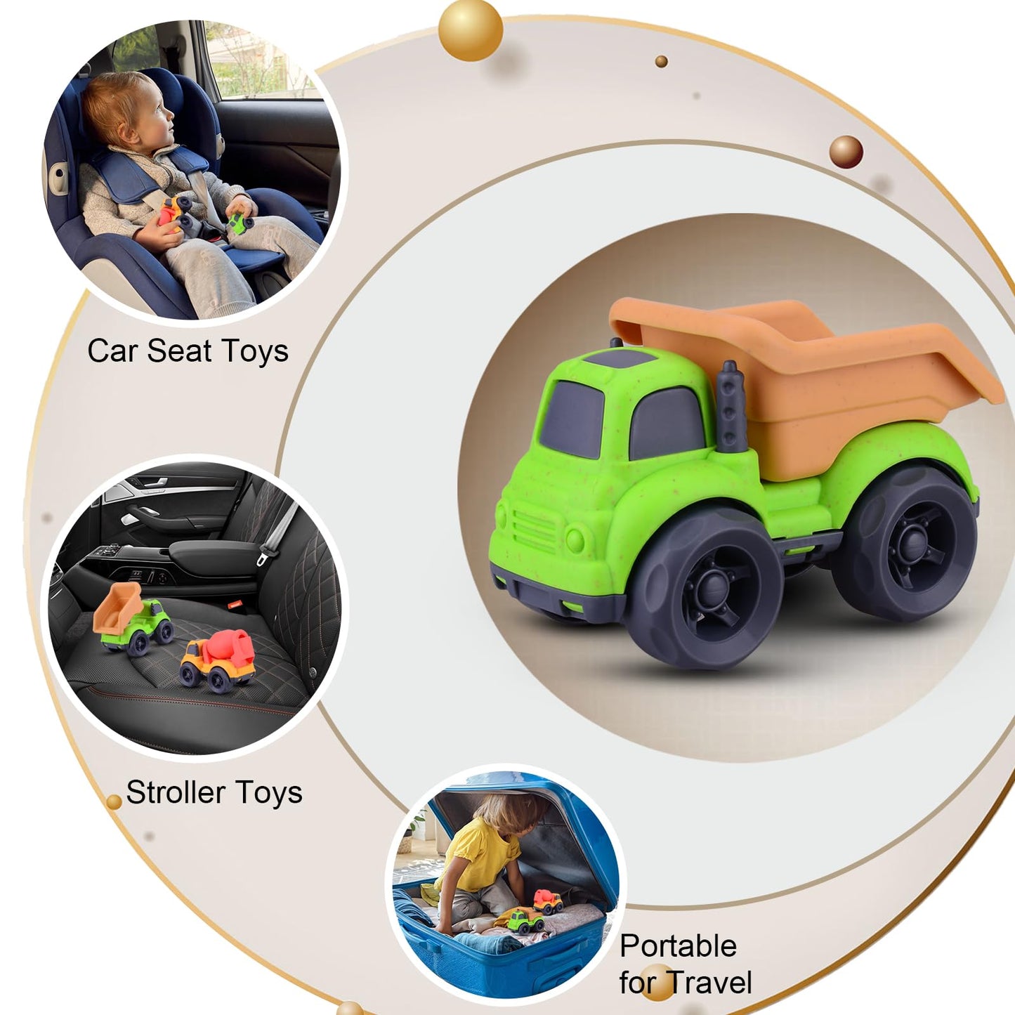 Aigitoy Dump Truck Toys for 1 2 3 Year Old Boys, BPA Free, Phthalates Free, PVC, Dump Truck, Mixer Cement, Easter Basket Christm