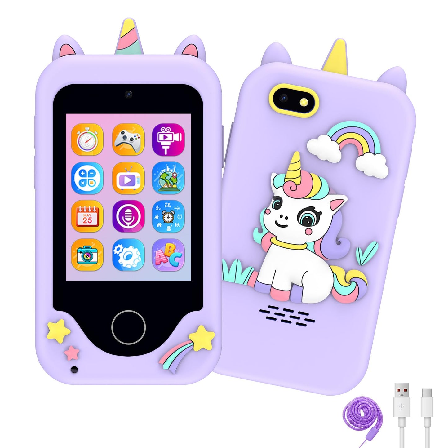 Kids Smart Phone For Girls, Christmas Birthday Gifts For Girls Age 3-10 Kids Toys Cell Phone, 2.8'' Touchscreen Toddler Learning