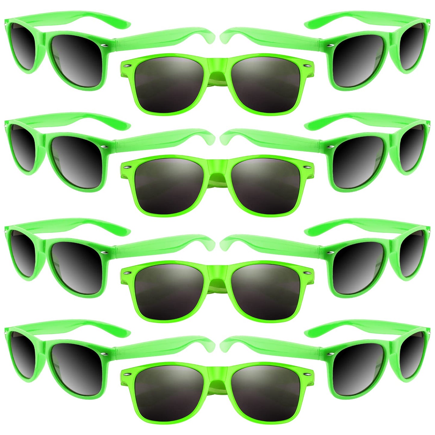 Morcheiong 12 Pack Party Sunglasses In Bulk For Birthday Summer Party Goody Bag Fillers Favors (Green)