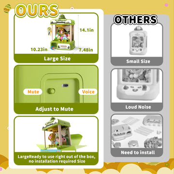 Skirfy Dinosaur Claw Machines For Kids,Electronic Arcade Game Vending Machine Toys With 34 Dinosaur Toys & Sound,Candy Dispenser