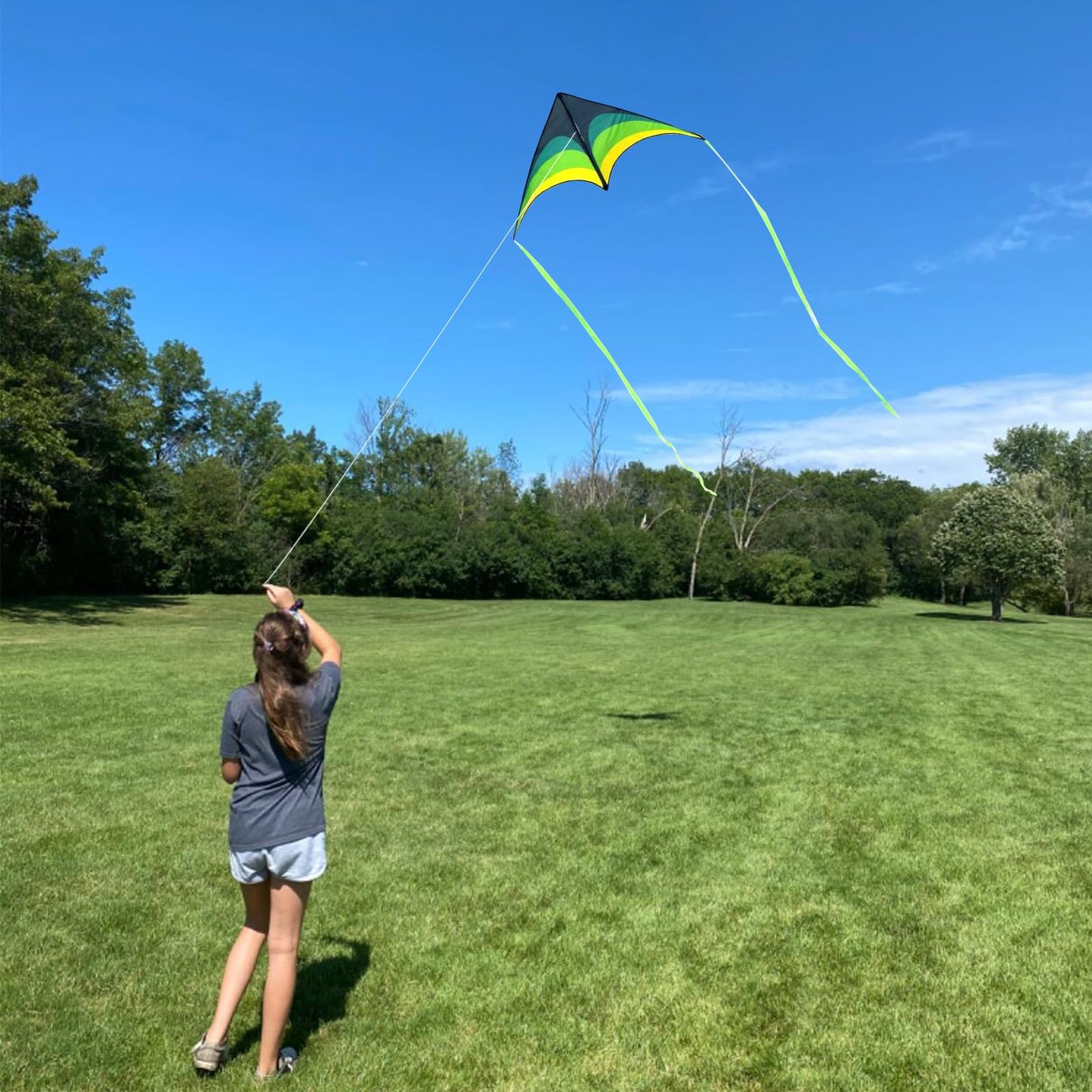 Mint'S Colorful Life 2 Pack Delta Kites For Kids & Adults, Extremely Easy To Fly Kite, Best Kite For Beginner(Green & Yellow)