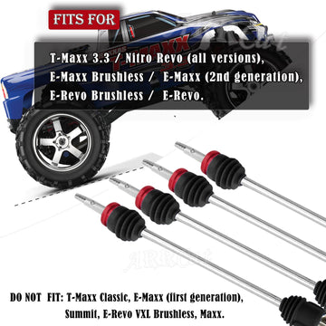 ARRCat Drive Shaft CVD,4PCS Front Rear #45 Steel Axles Driveshafts Hop-up,Replace #5451R,Red