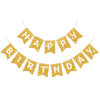 Gold Glitter Happy Birthday Banner Birthday Sign For Backdrop Gold Happy Birthday Decorations For Women Men Golden Birthday Party Supplies Wall Door Garland Bunting Banner