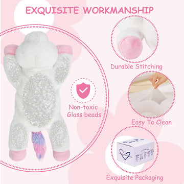 Gilfwm Weighted Stuffed Animals Unicorn - 20.5'' Cute Toy Pillow Plushie Gifts For Kids Boys Girls & Adults, 3 Lbs Ultra-Soft Wa