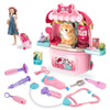 Magic4U Pet Cat Care Carrier Suitcase Toy, 29Pcs Vet Clinic And Doctor Kit For Kids, Pet Kitty Grooming Feeding Toys, Veterinari