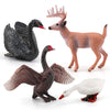 LC JoyCre 4PCS Black Swan Figurine Swan Toy Deer Figurine Animal Figure for Toddlers Preschool Animals Figures Eduactional Proje