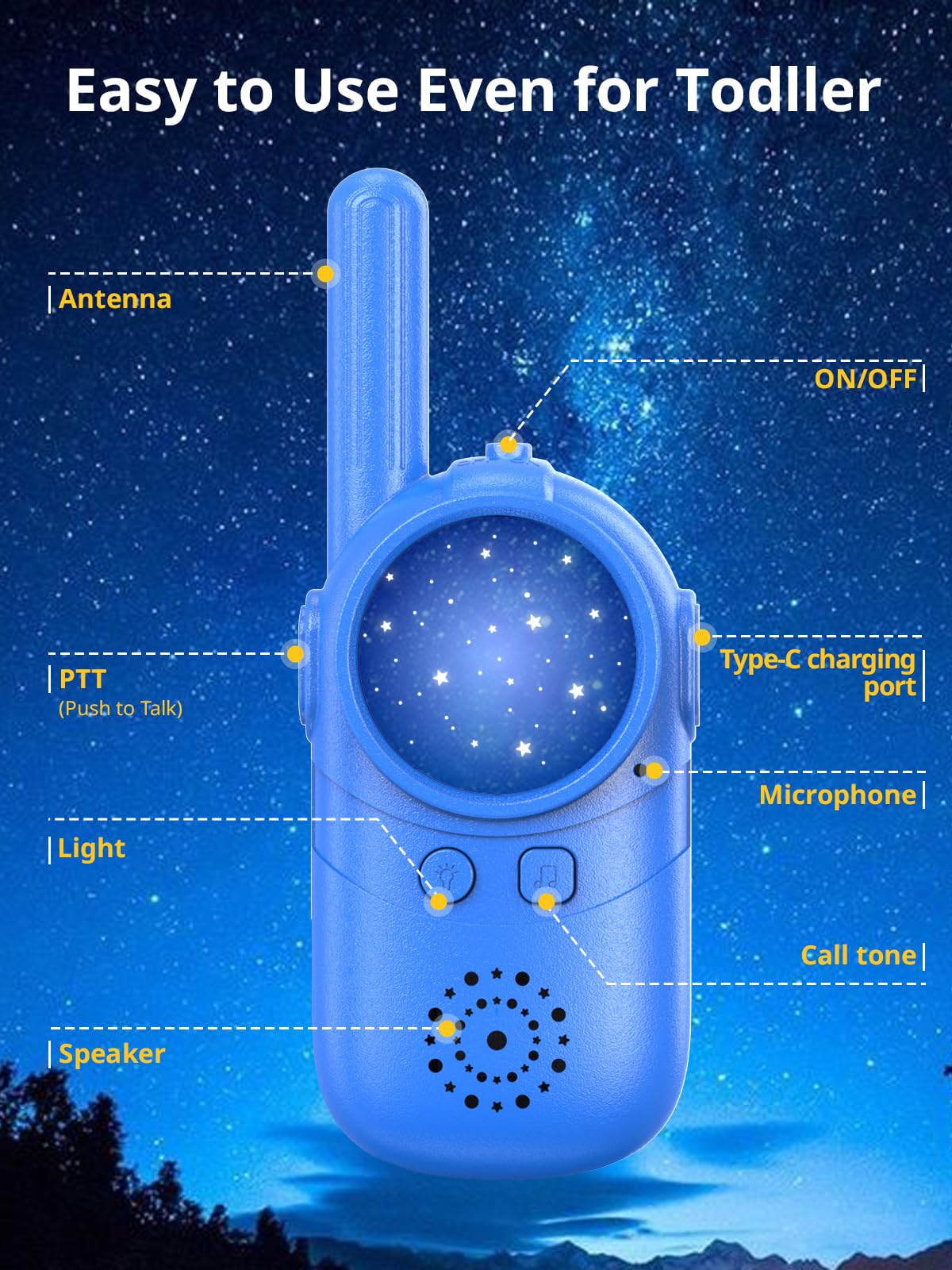 Inspireyes Walkies Talkies For Kids, 3 4 5 Year Old Girl Gifts, 2 Pack Birthday Gifts For 3 4 5 6-8 Year Old Boys, Toddler Toys