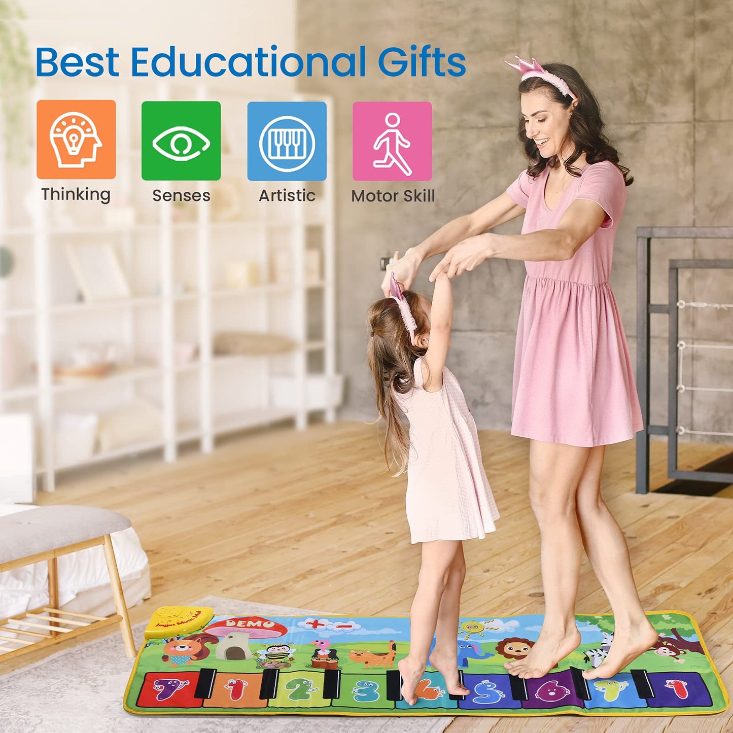 Joyjoz Musical Mat, Toddler Floor Keyboard Play Piano Mat Big Music Dance Mat Early Education Baby Toys Birthday Christmas Gifts